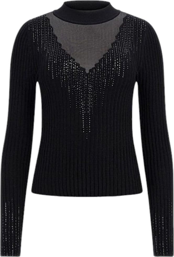 Guess maglioncino nero con strass Alice W5RR15 Z2Y50 JBLK - 5