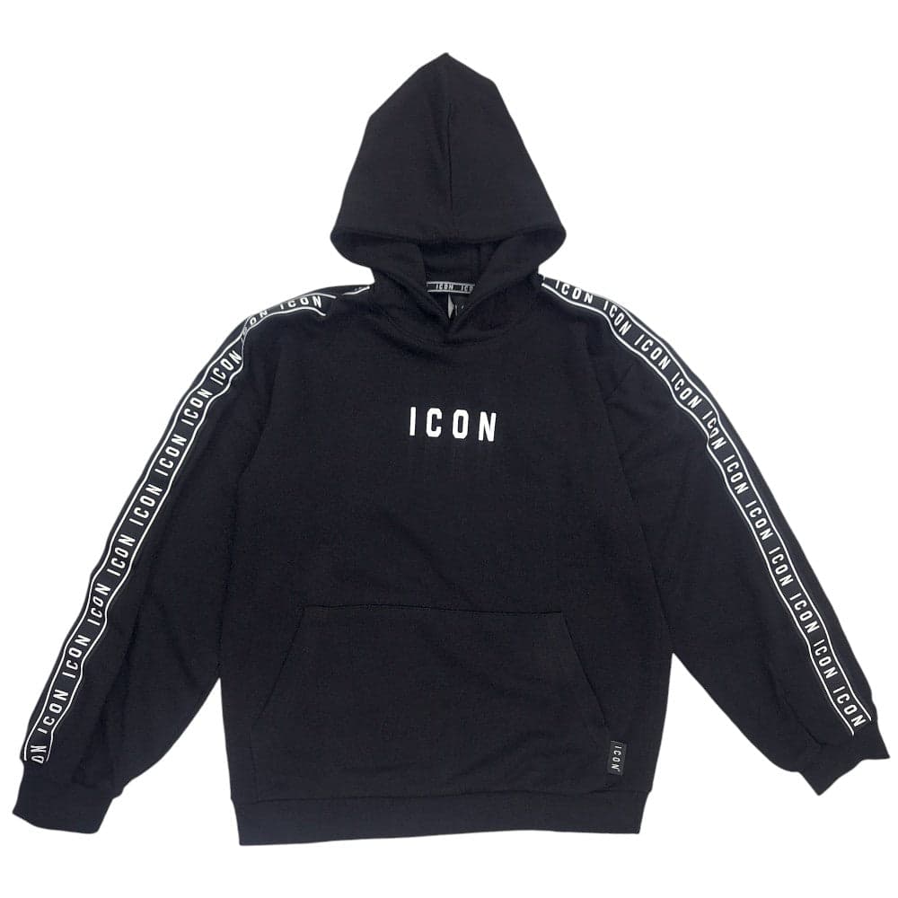 ICON felpa nera con cappuccio fascia ICON IU9103F - 3