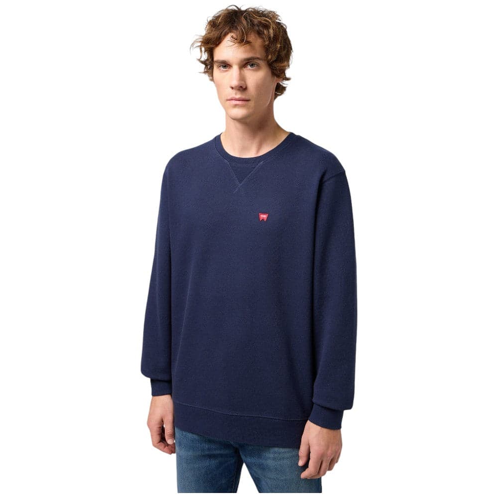 Wrangler felpa blu logo piccolo 112350534