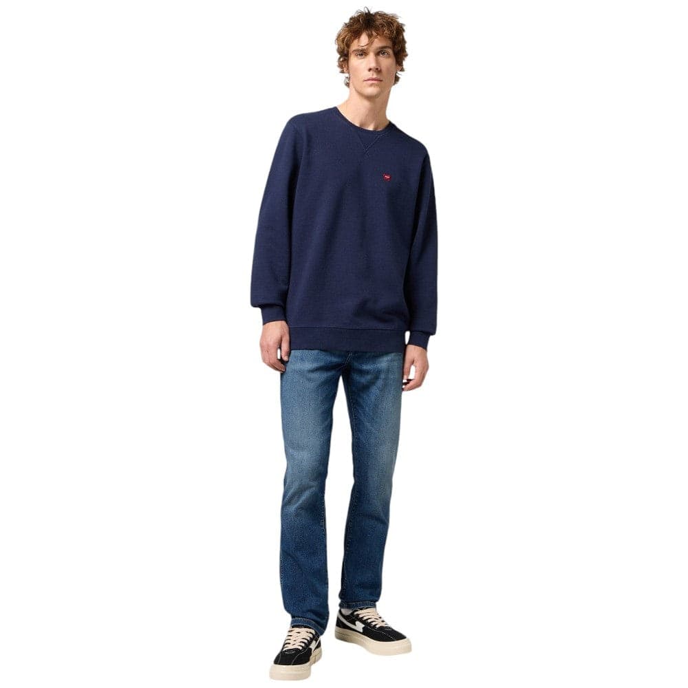 Wrangler felpa blu logo piccolo 112350534 - 2