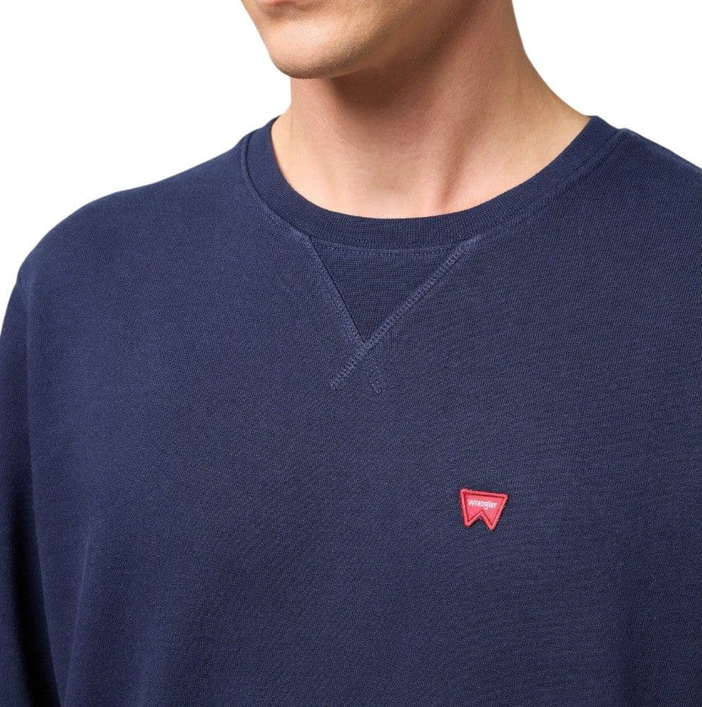 Wrangler felpa blu logo piccolo 112350534 - 3