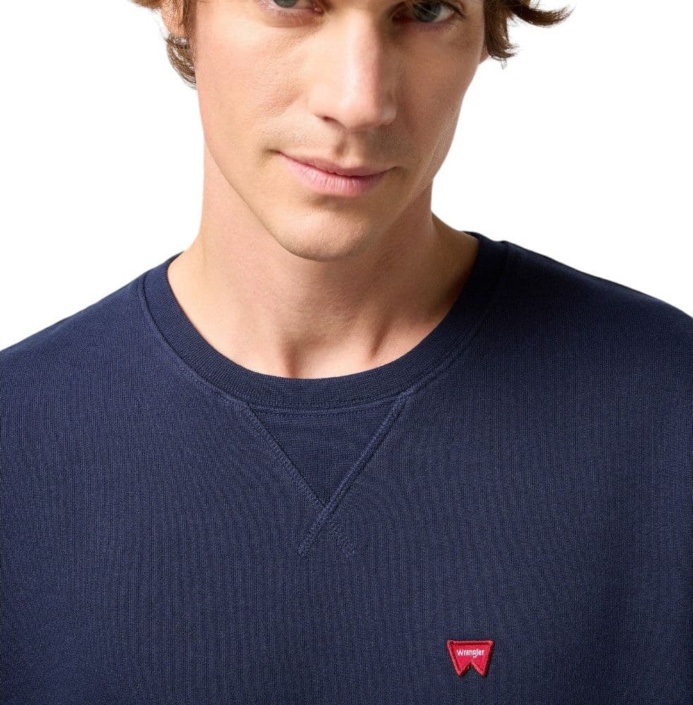 Wrangler felpa blu logo piccolo 112350534 - 4