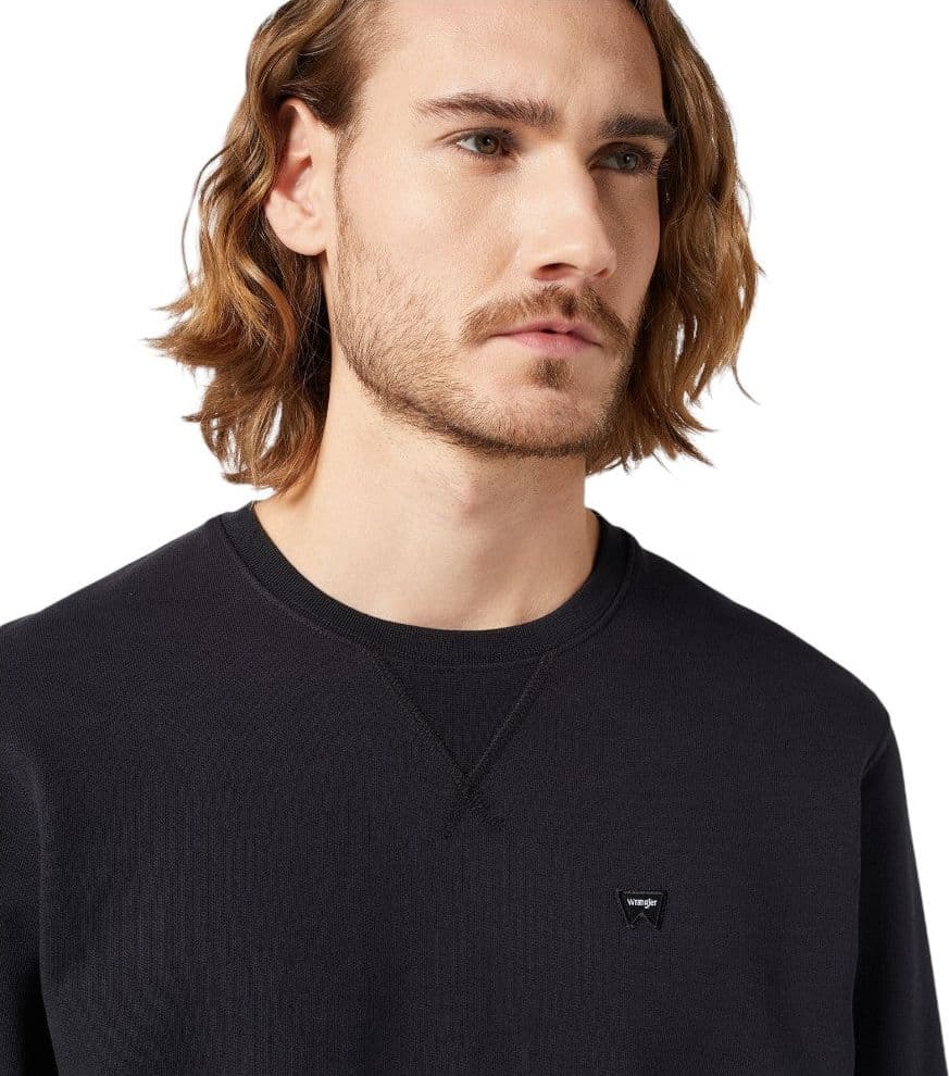 Wrangler felpa nera logo piccolo 112350535 - 3