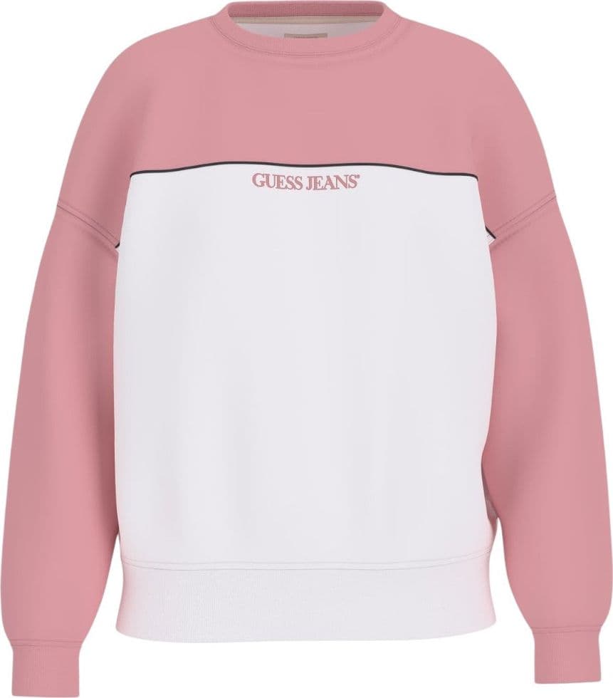 Guess Jeans felpa bianca e rosa W5RQ26 K68I4 F6EJ - 3
