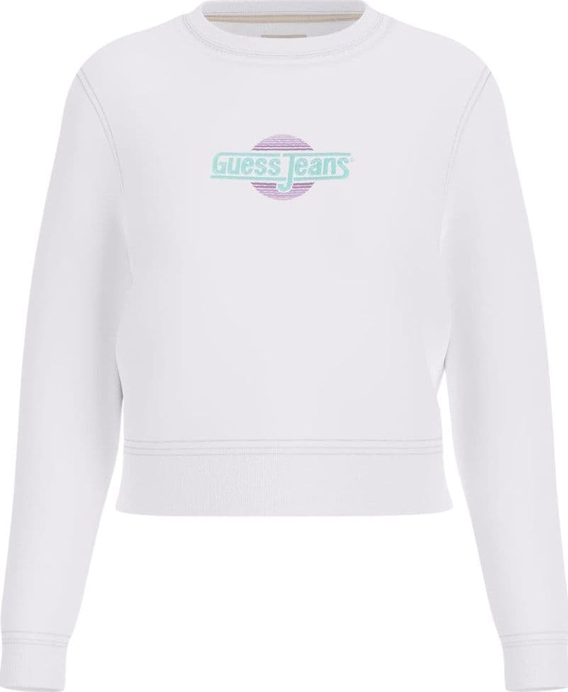 Guess felpa bianca cropped W5GQ20 K68I4 G011 - 3