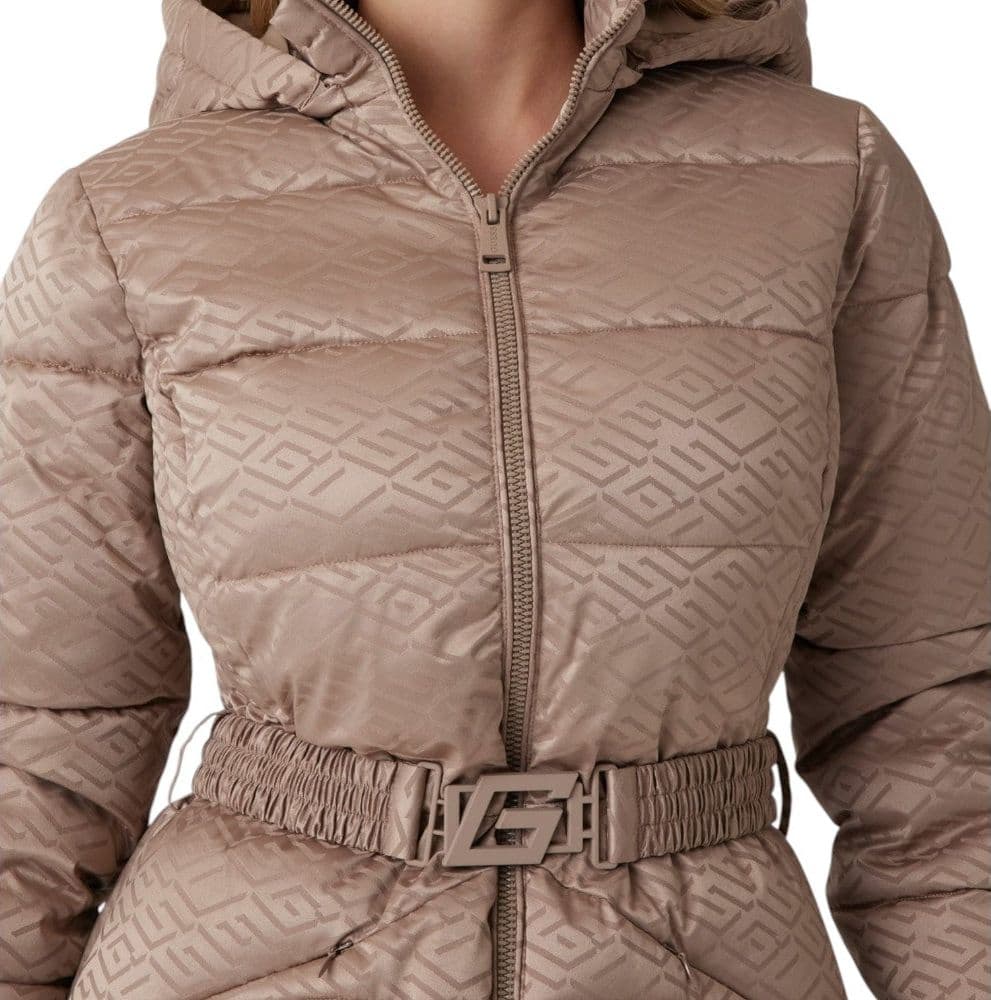 Guess piumino puffer marrone con logo all over W4BL58 WGL72 FN84 - 2