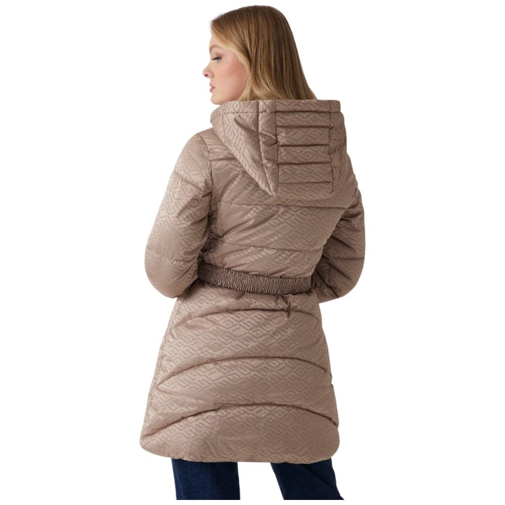 Guess piumino puffer marrone con logo all over W4BL58 WGL72 FN84 - 3