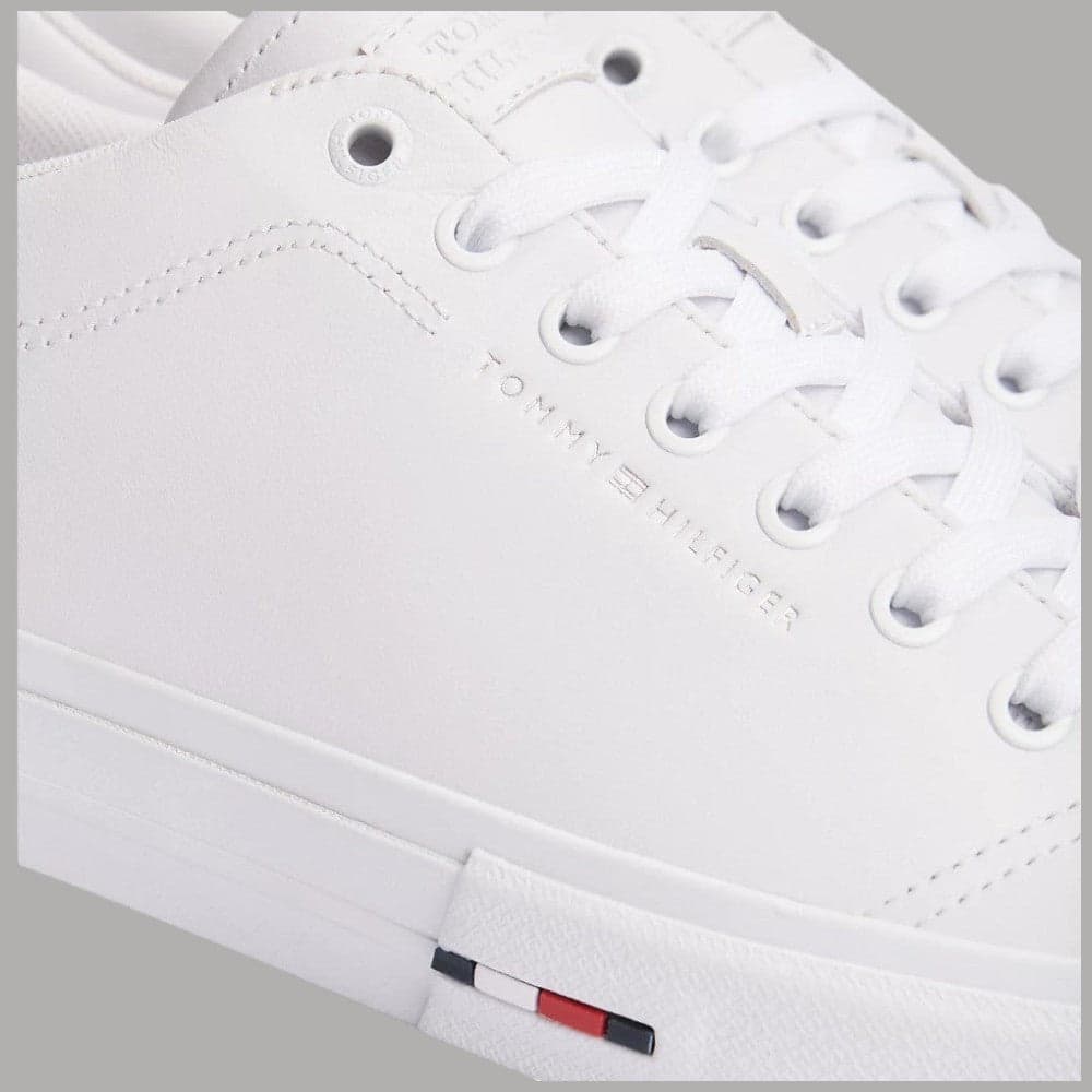 Tommy Hilfiger sneakers in pelle con suola vulcanizzata e dettaglio iconico - 4