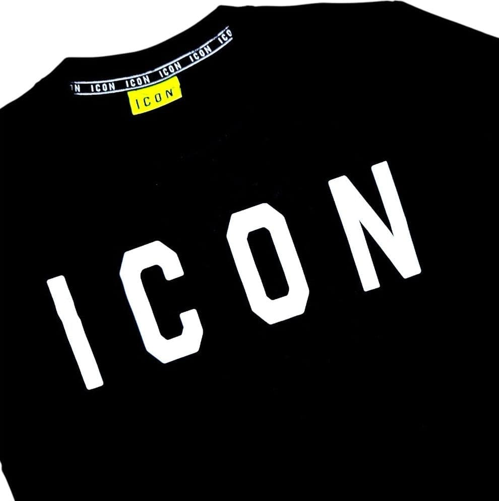 ICON t-shirt nera logo grande ICUS2S5T021 - 2