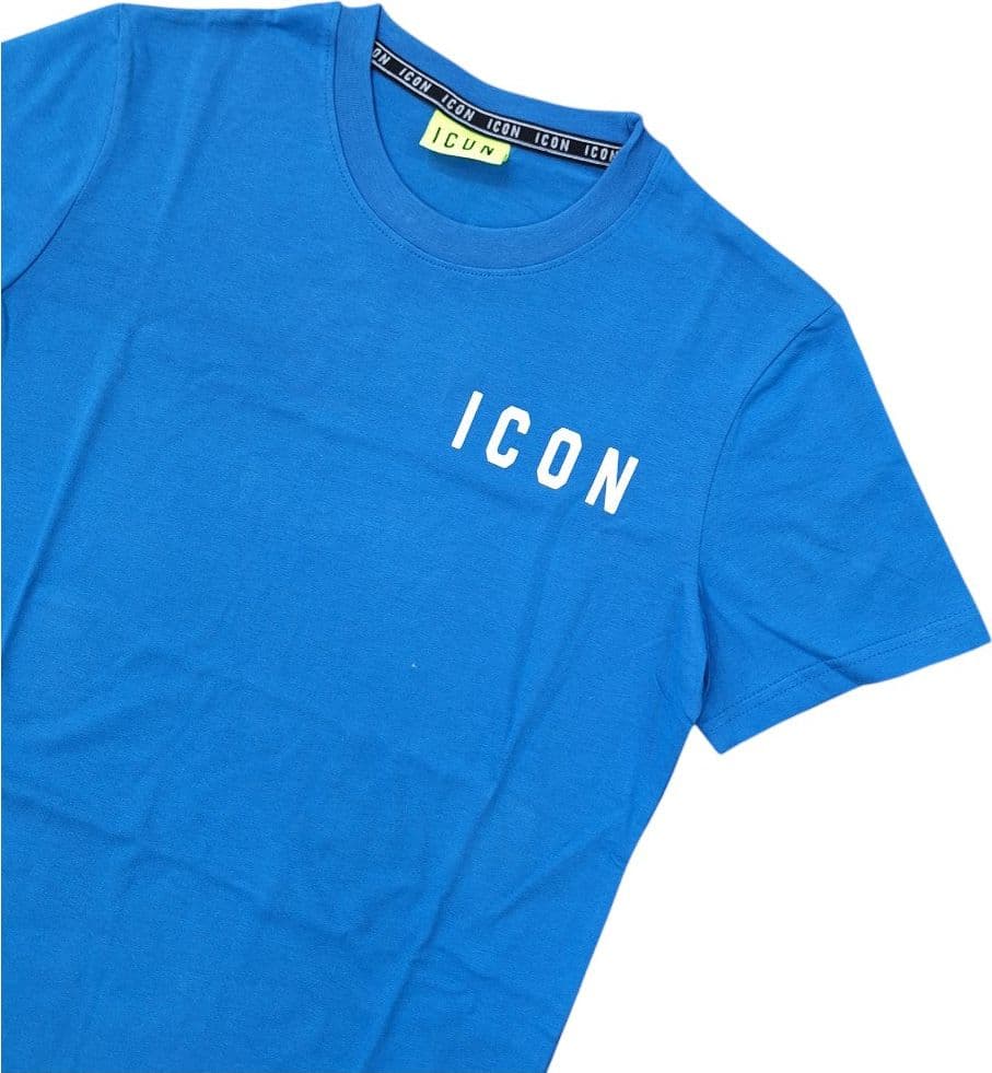 ICON t-shirt blu oceano logo lato cuore ICUS2S5T022 - 2