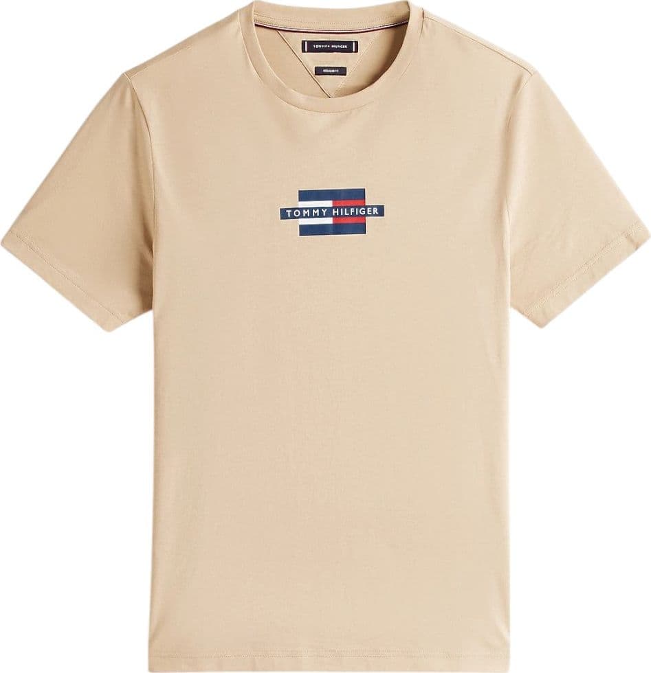 Tommy Hilfiger t-shirt beige logo centrale MW0MW38636RBT