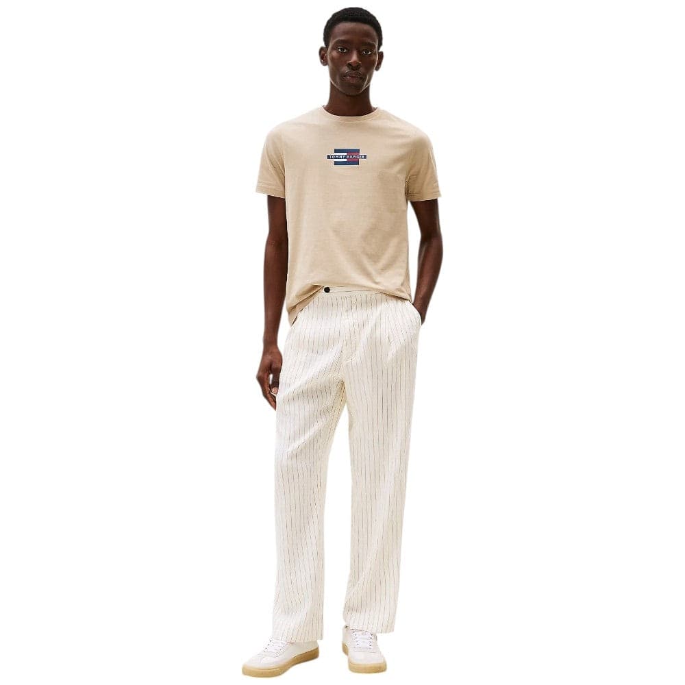 Tommy Hilfiger t-shirt beige logo centrale MW0MW38636RBT - 4
