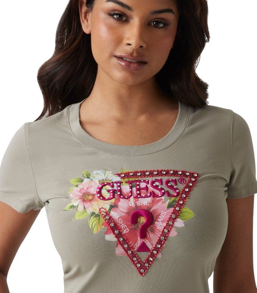 Guess t-shirt sage leaf logo triangolo W5GI10 J1314 G8CJ - 2