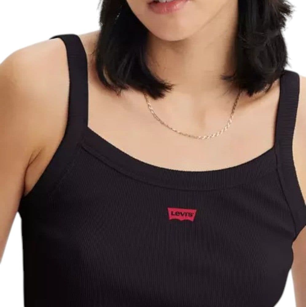 Levi's canotta a coste nera cropped A74200010 - 2