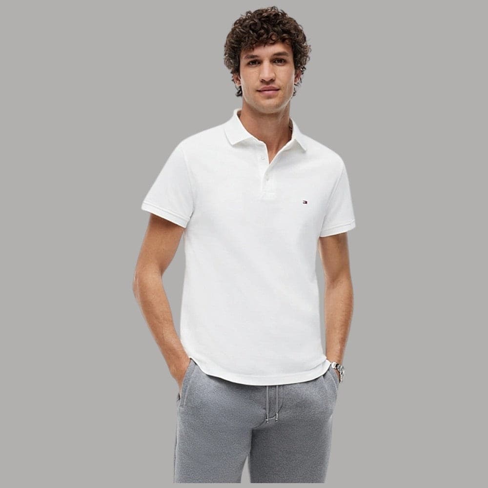 Tommy Hilfiger Polo Uomo Slim Fit Biologico Flex Bianca - 1