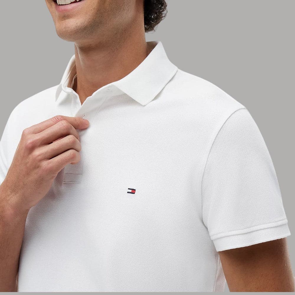 Tommy Hilfiger Polo Uomo Slim Fit Biologico Flex Bianca - 2