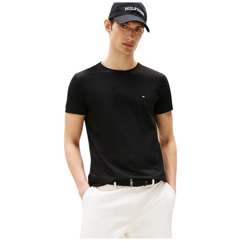 Tommy Hilfiger t-shirt nera stretch slim MW0MW27539BDS - 2