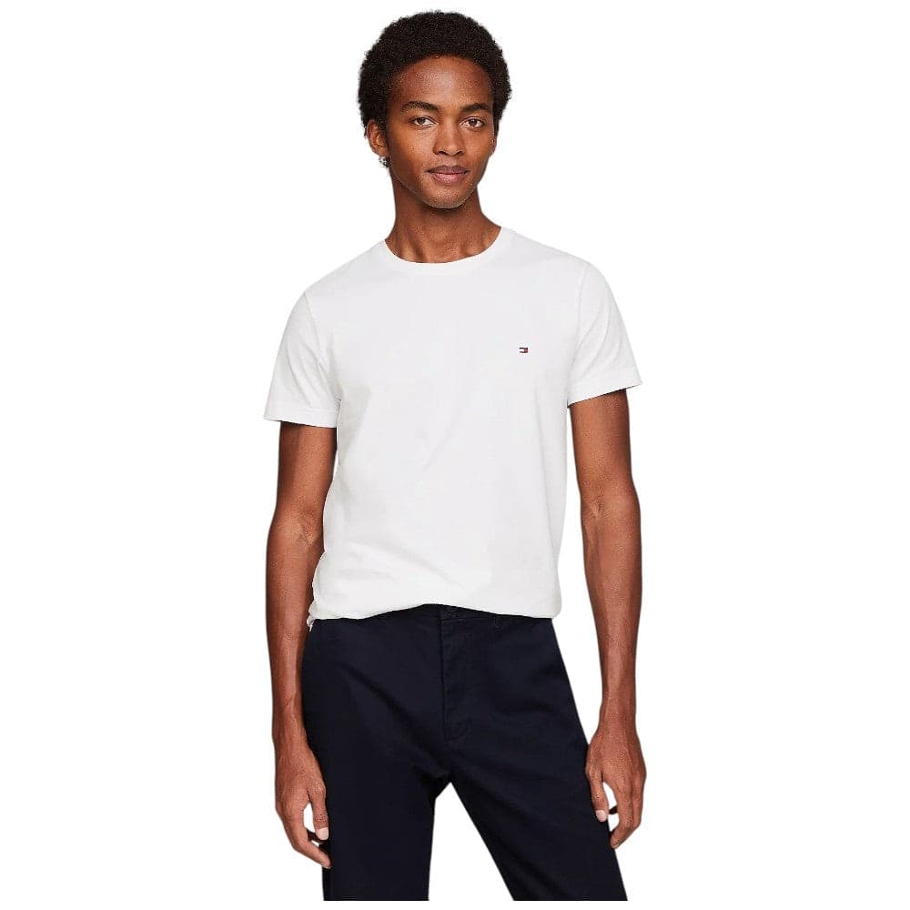 Tommy Hilfiger t-shirt bianca stretch slim MW0MW27539YBR - 2
