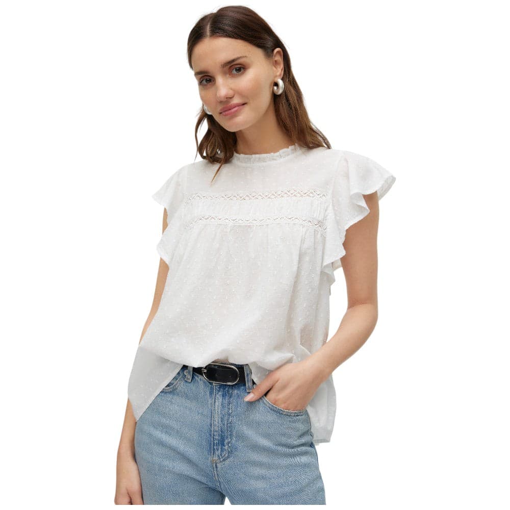 Vero Moda top bianco in pizzo Trine 10301205 - 7