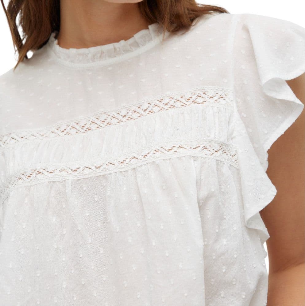Vero Moda top bianco in pizzo Trine 10301205 - 4