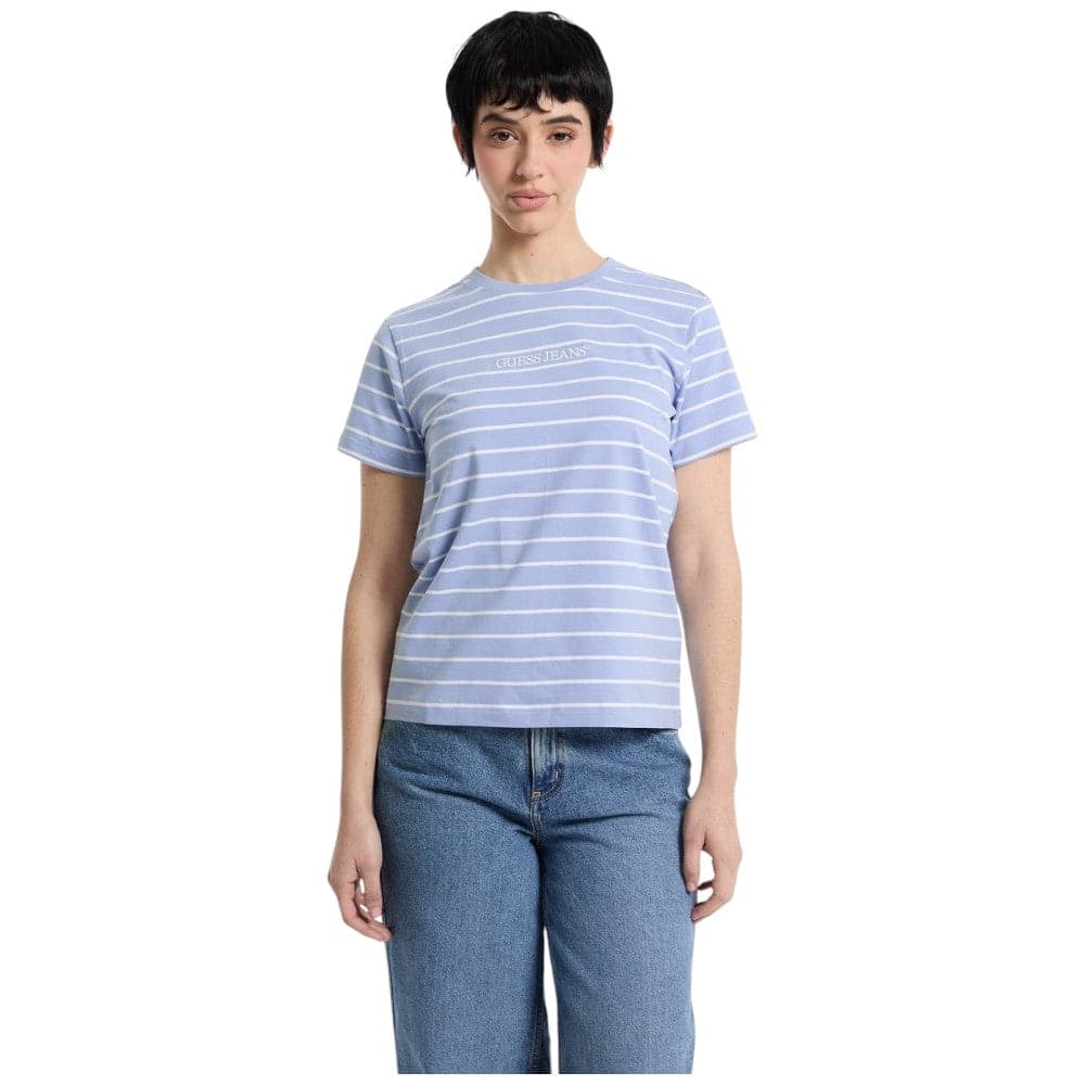 Guess Jeans t-shirt a righe logo ricamato W4BI53 KCIE1 S75Z - 1