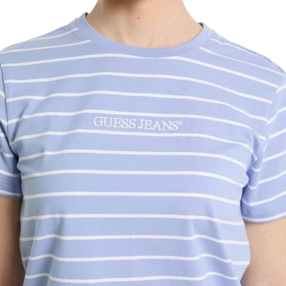 Guess Jeans t-shirt a righe logo ricamato W4BI53 KCIE1 S75Z - 3