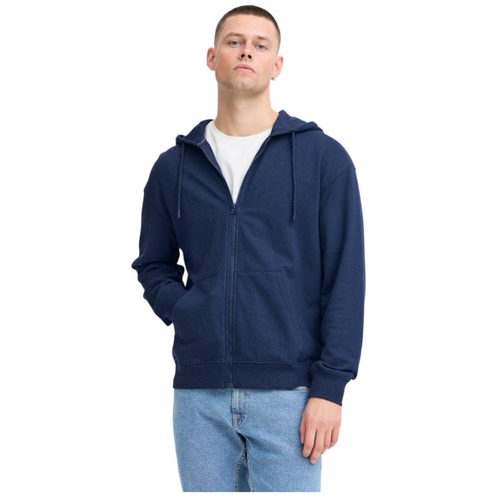 Blend felpa blu con zip e cappuccio 20717883 - 8