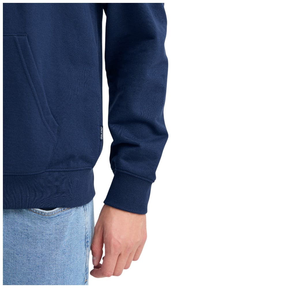 Blend felpa blu con zip e cappuccio 20717883 - 4