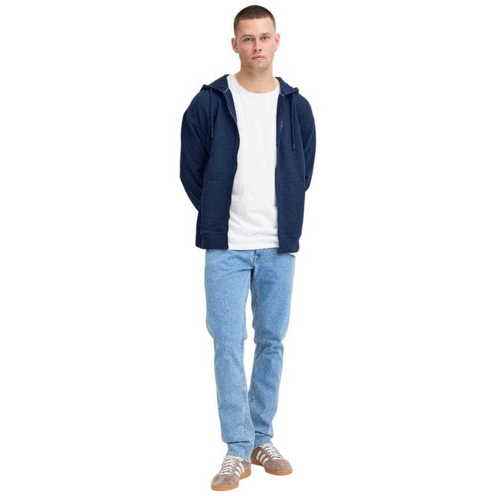 Blend felpa blu con zip e cappuccio 20717883 - 5