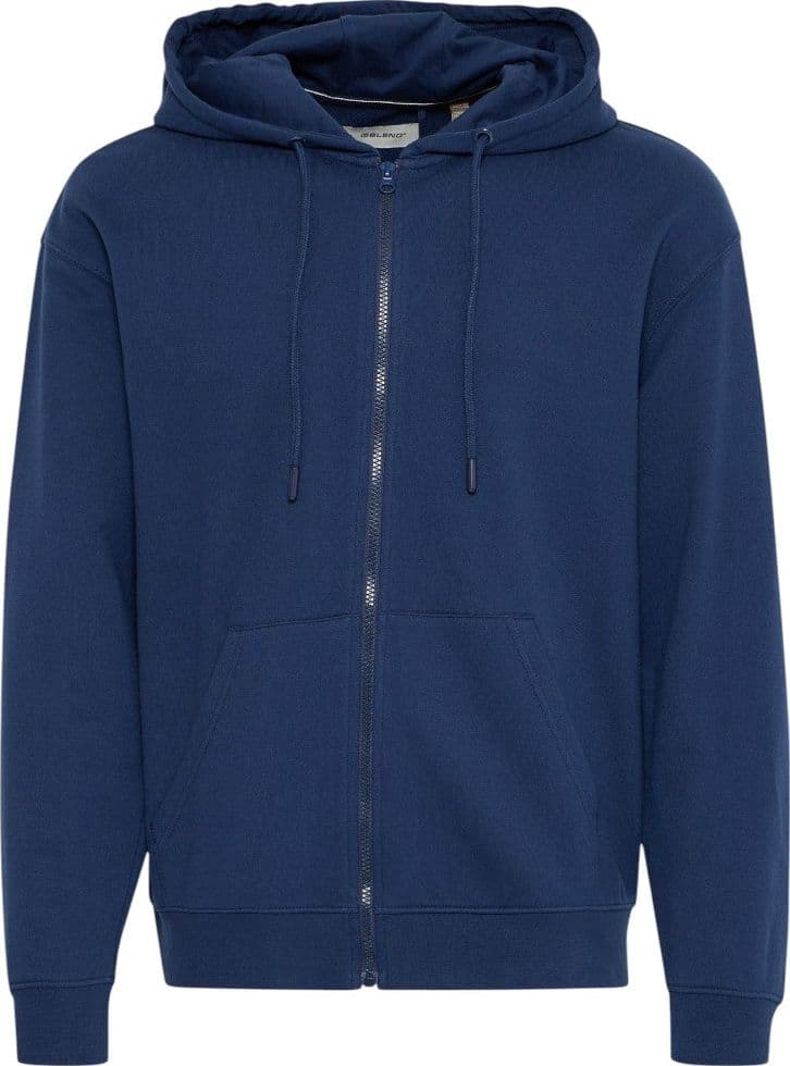 Blend felpa blu con zip e cappuccio 20717883 - 6