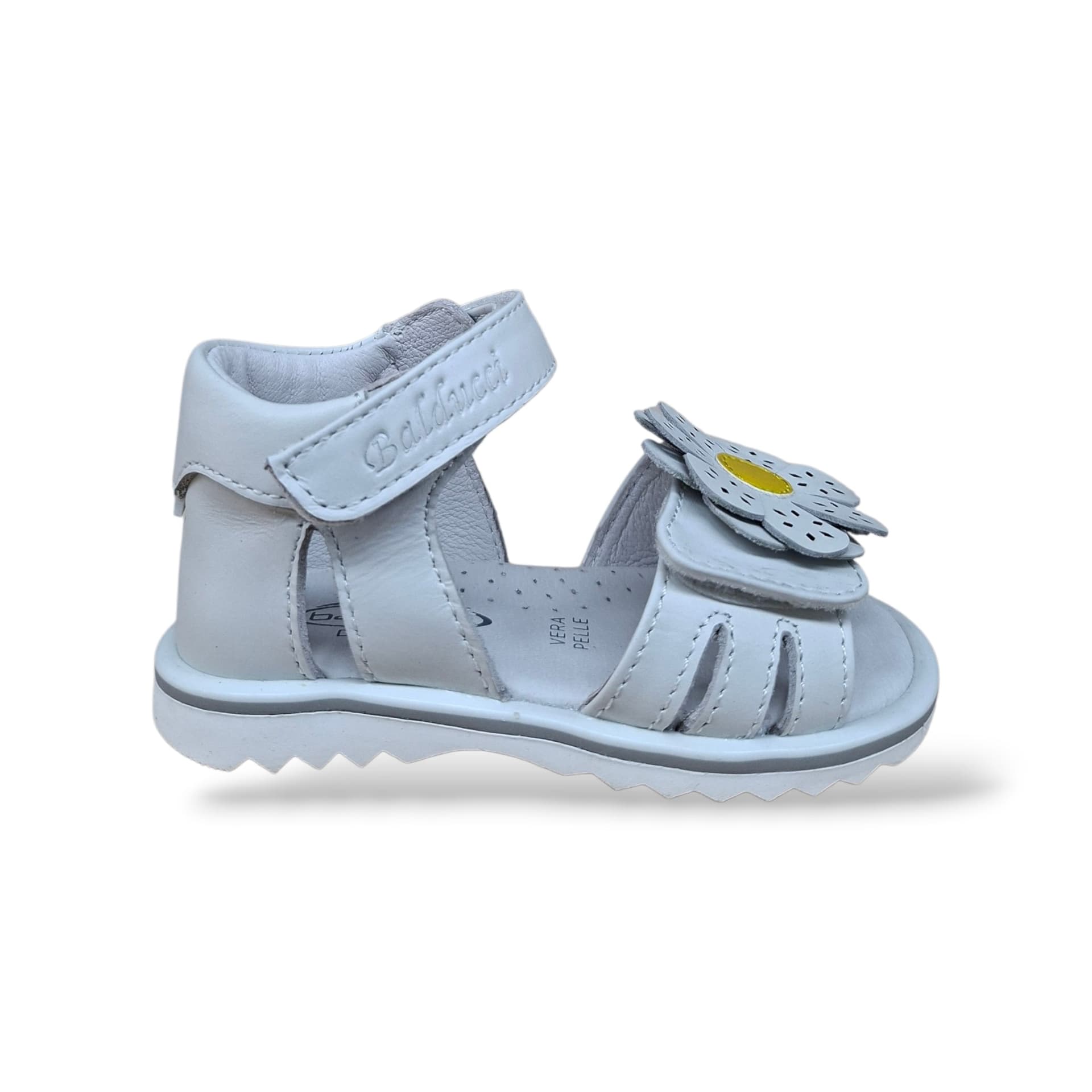 Sandali Tallonati Primi Passi Balducci Cita 7634 Bianco-Giallo – Pelle con Velcro - 6