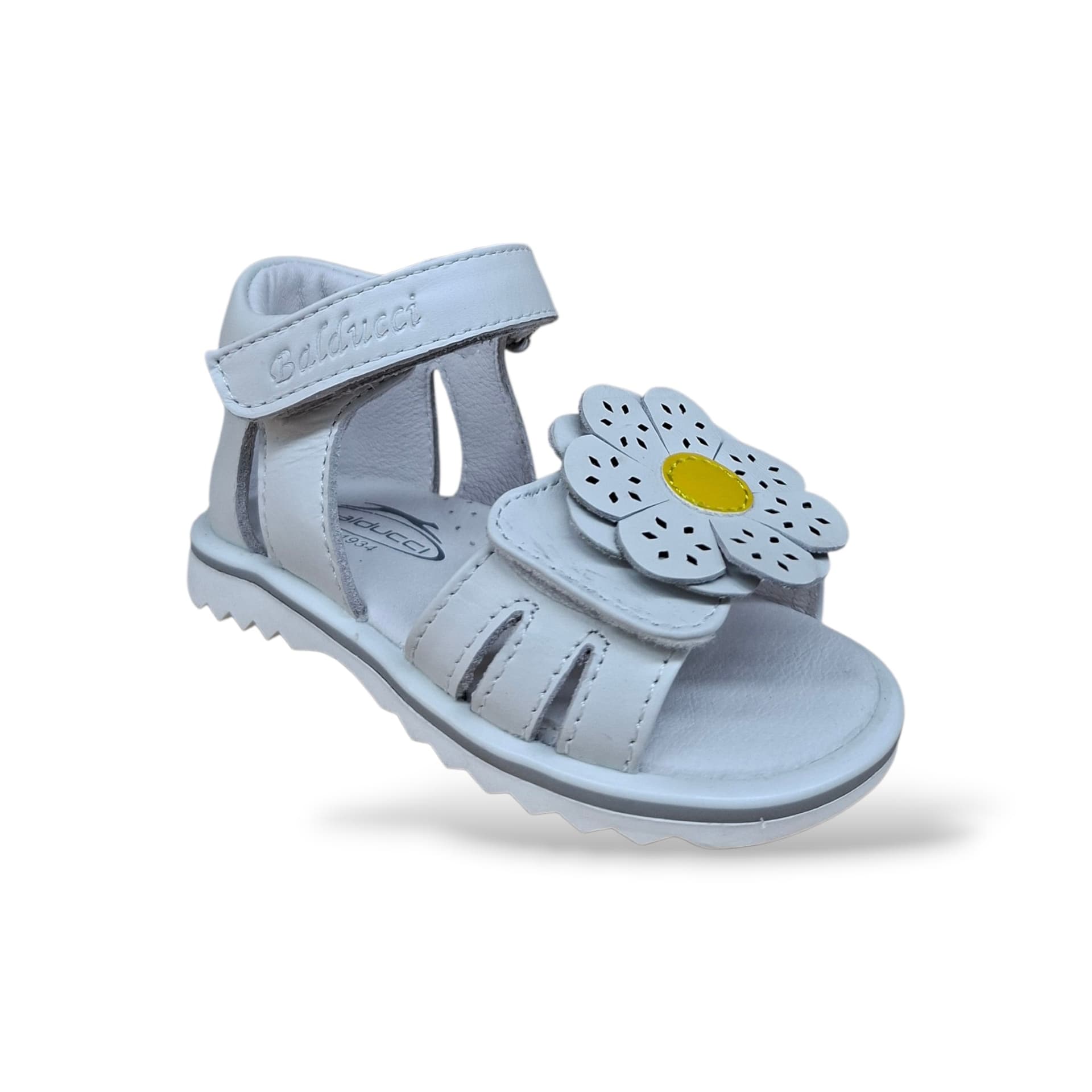 Sandali Tallonati Primi Passi Balducci Cita 7634 Bianco-Giallo – Pelle con Velcro - 2