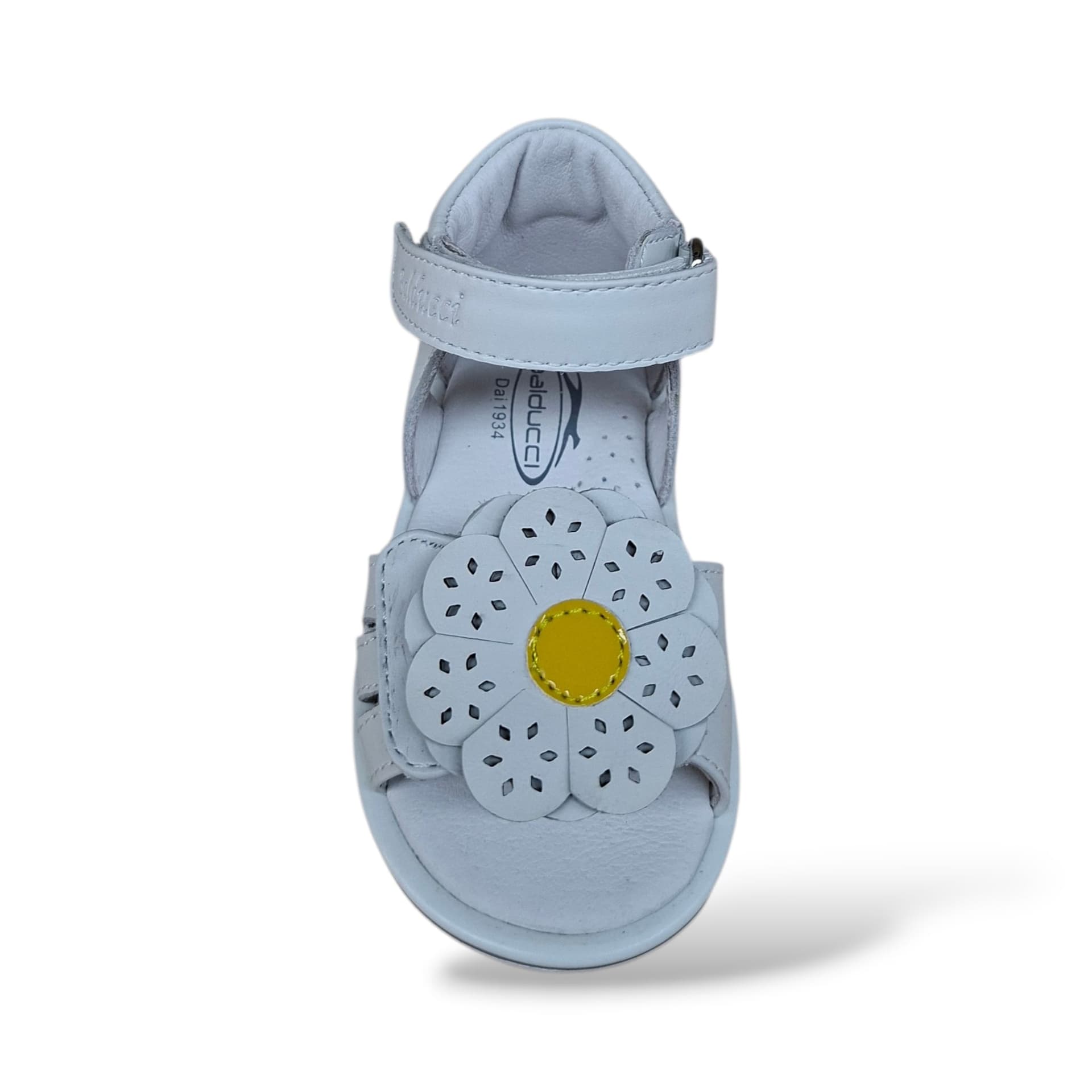 Sandali Tallonati Primi Passi Balducci Cita 7634 Bianco-Giallo – Pelle con Velcro - 4