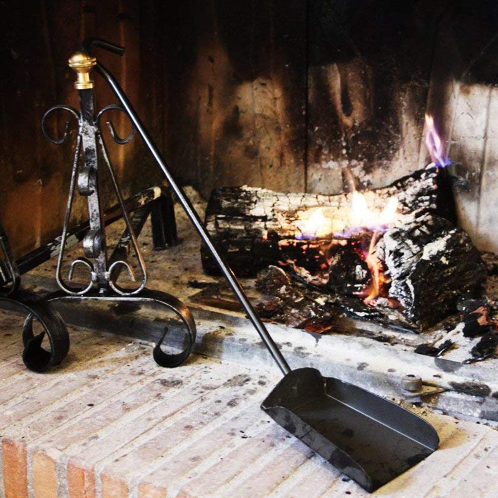 Paletta per stufa e camino in ferro battuto h 55 modello pesante - 2
