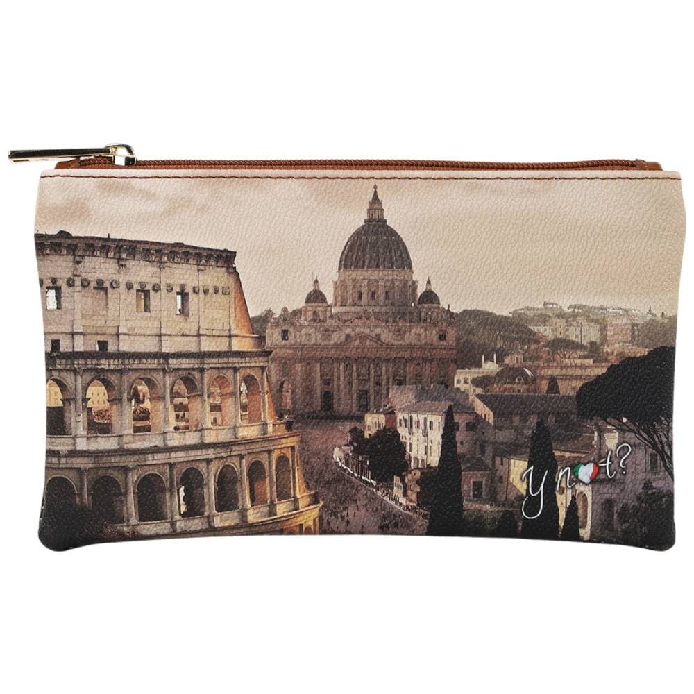 YNot Pochette Donna JUBILEE in Ecopelle e Pelle con Zip Cuoio - 3