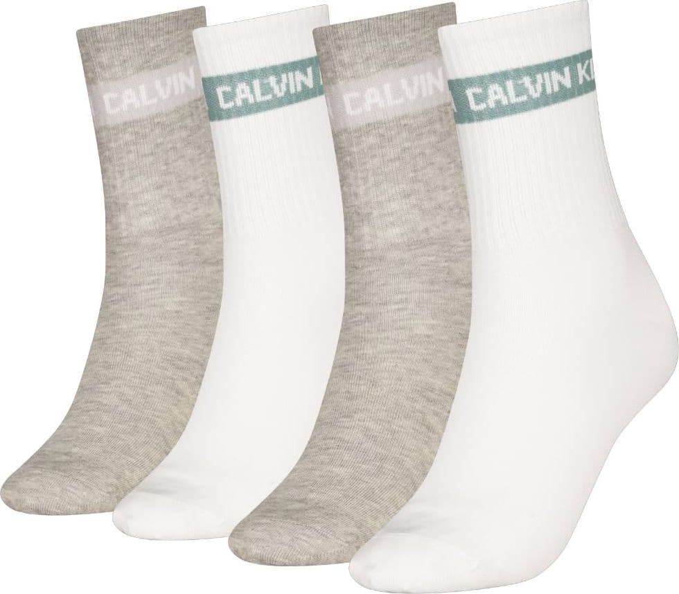 Calvin Klein donna pack 4 calze bianco grigio 701235385002801