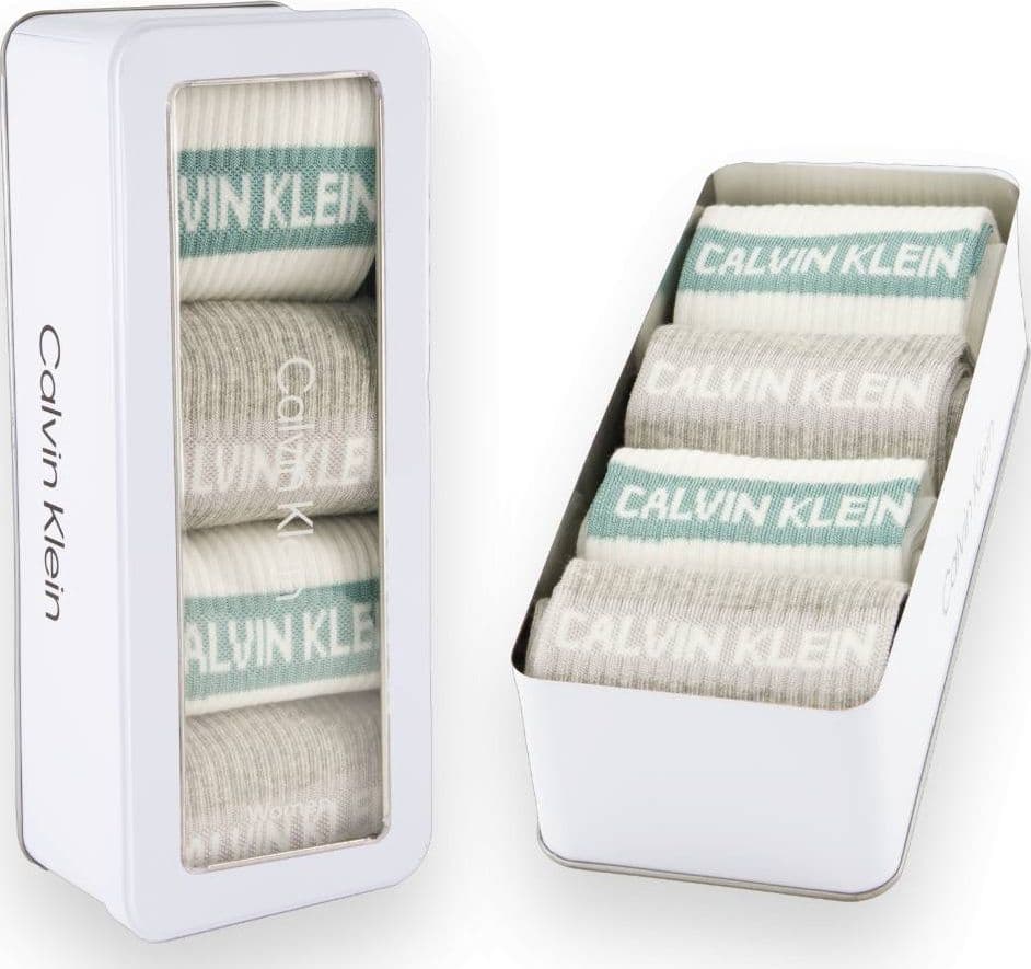 Calvin Klein donna pack 4 calze bianco grigio 701235385002801 - 3