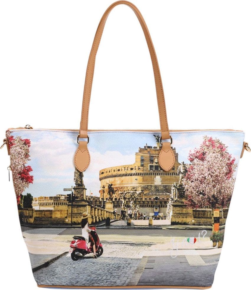 YNot borsa shopper large Roman Holidays ecopelle pelle tracolla regolabile - 3