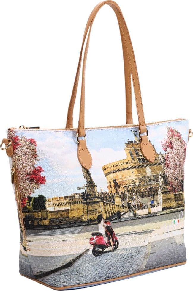 YNot borsa shopper large Roman Holidays ecopelle pelle tracolla regolabile - 2