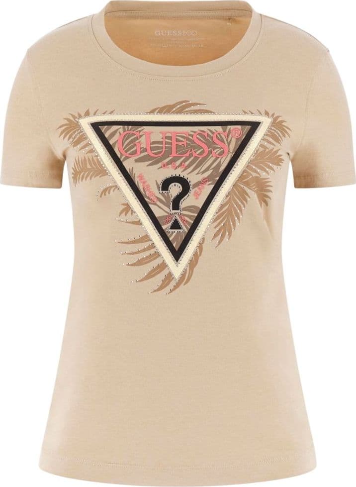 Guess t-shirt beige logo triangolo W5YI13J1314G1L7 - 7