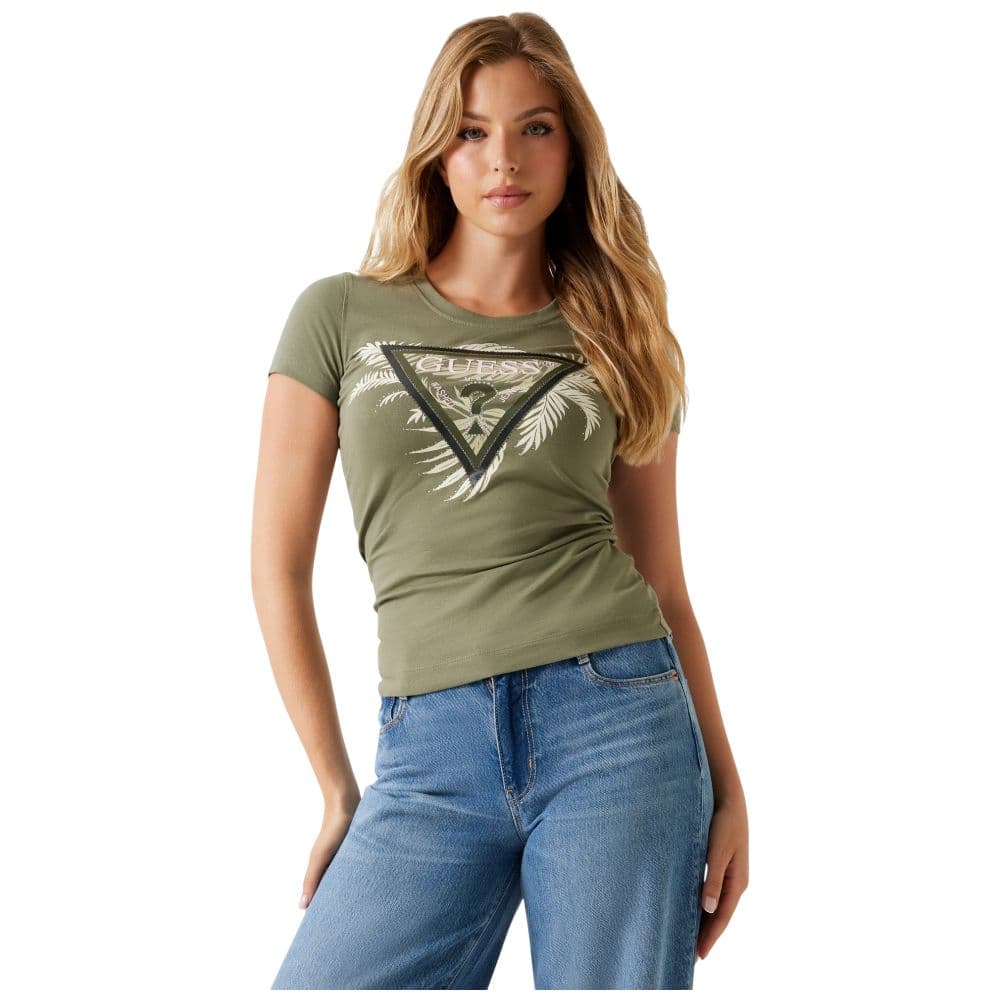 Guess t-shirt verde logo triangolo W5YI13J1314G831 - 6