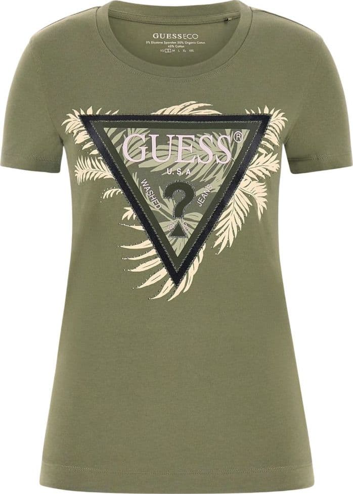 Guess t-shirt verde logo triangolo W5YI13J1314G831 - 5