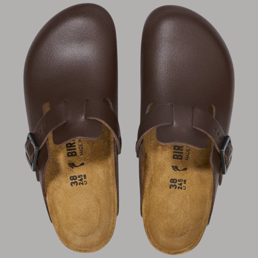 Birkenstock Sandali Chiusi Boston Pro Uomo Pelle Marrone Comfort Anatomico - 2