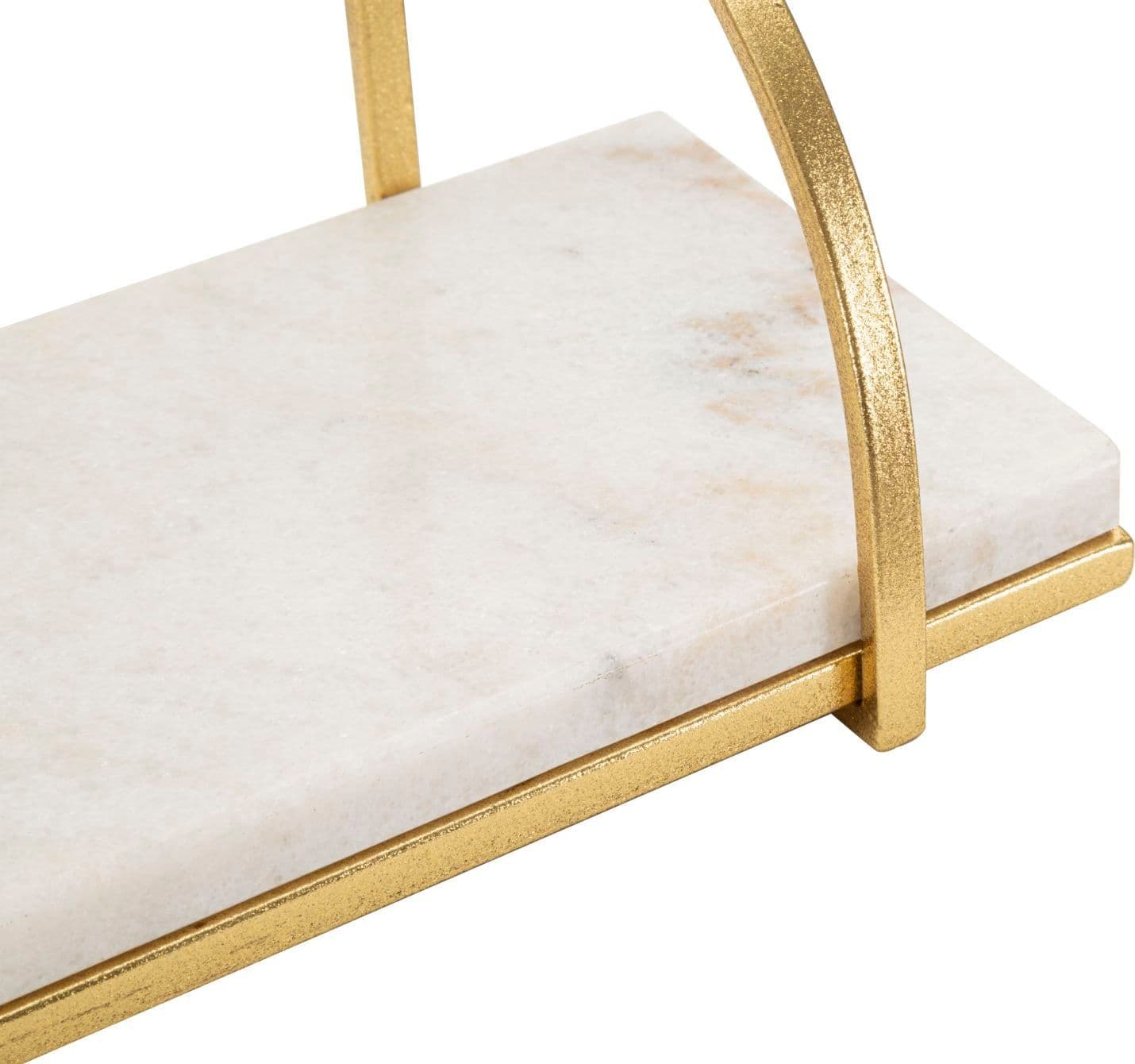 Mensola da muro struttura in metallo color oro e ripiano in marmo per interni - 3
