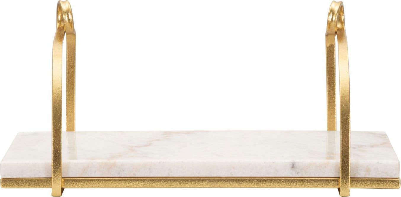 Mensola da muro struttura in metallo color oro e ripiano in marmo per interni - 4