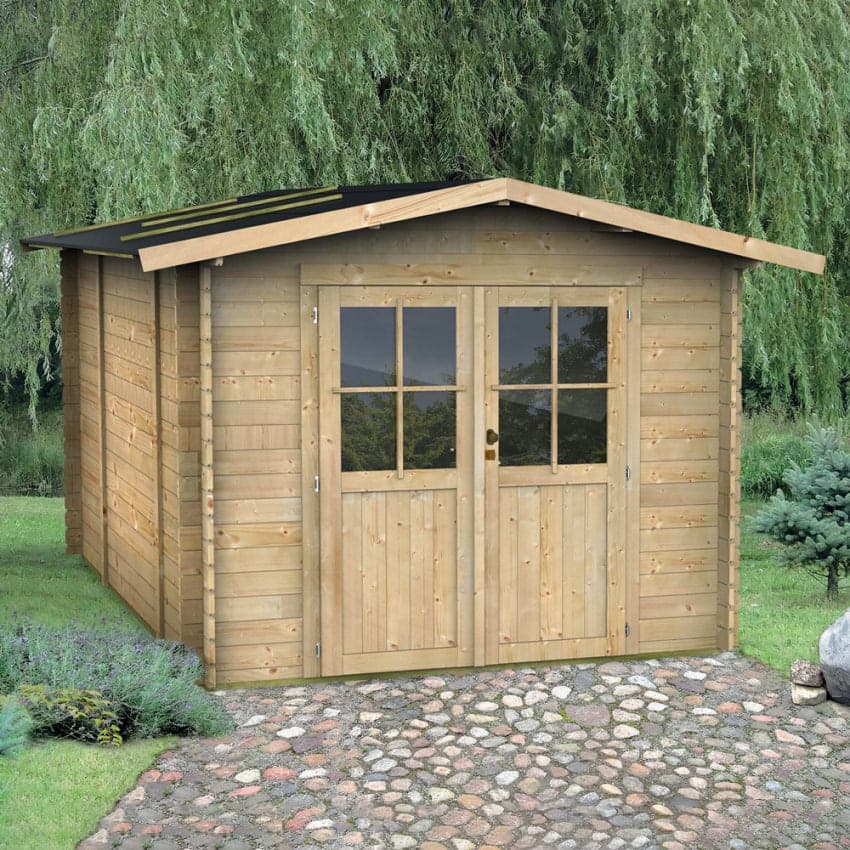 Casetta in legno con doppia porta finestrata deposito da giardino "Made in Italy" - 2