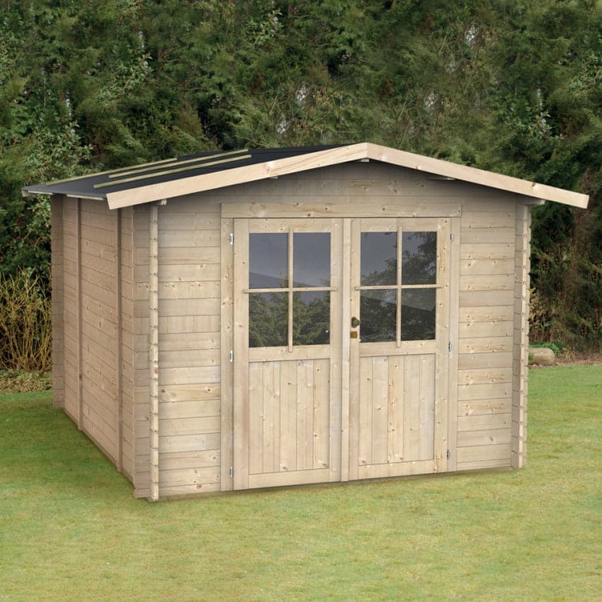 Casetta in legno con doppia porta finestrata deposito da giardino "Made in Italy" - 10