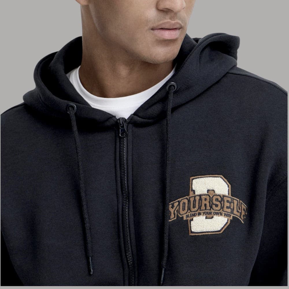Blend felpa blu con cappuccio e zip 20718946 - 2