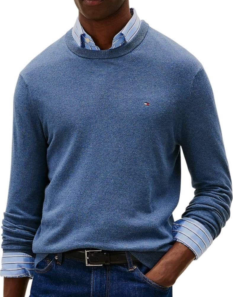 Tommy Hilfiger pullover pima cashemere blu avion MW0MW28046DVI