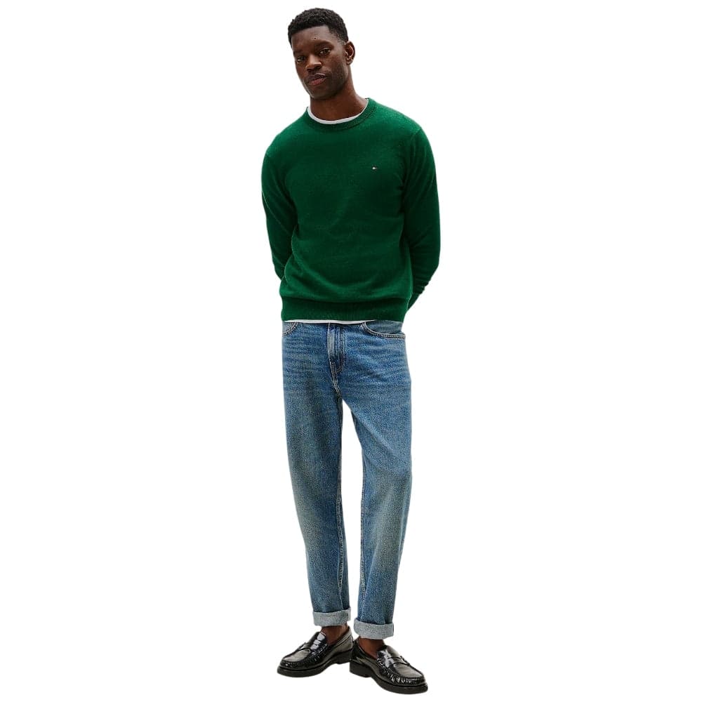 Tommy Hilfiger pullover pima cashemere verde bosco MW0MW28046MQ8 - 3